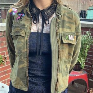 Zadig & voltaire camo jacket with embroidery